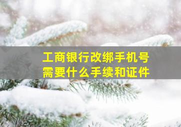 工商银行改绑手机号需要什么手续和证件