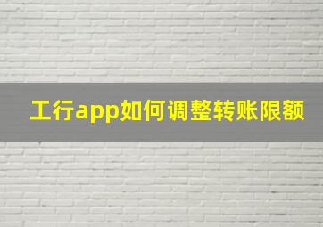 工行app如何调整转账限额