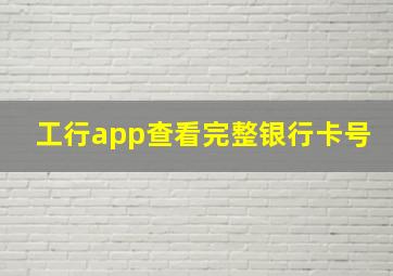 工行app查看完整银行卡号