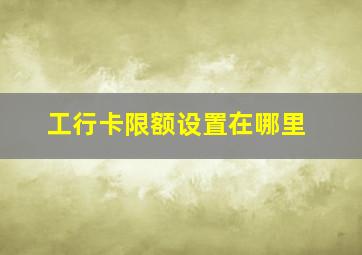 工行卡限额设置在哪里