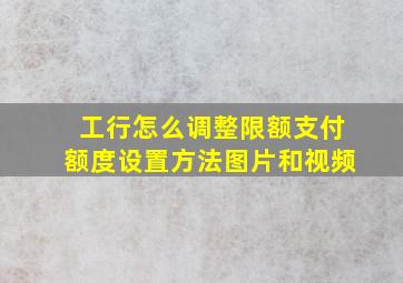 工行怎么调整限额支付额度设置方法图片和视频