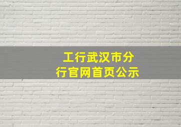 工行武汉市分行官网首页公示