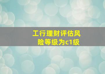 工行理财评估风险等级为c1级