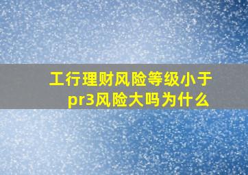 工行理财风险等级小于pr3风险大吗为什么