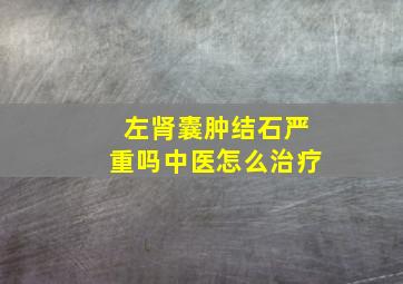 左肾囊肿结石严重吗中医怎么治疗