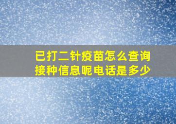 已打二针疫苗怎么查询接种信息呢电话是多少