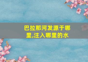 巴拉那河发源于哪里,注入哪里的水