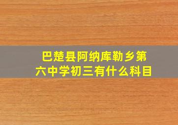 巴楚县阿纳库勒乡第六中学初三有什么科目