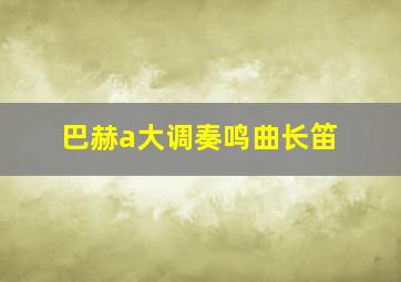 巴赫a大调奏鸣曲长笛