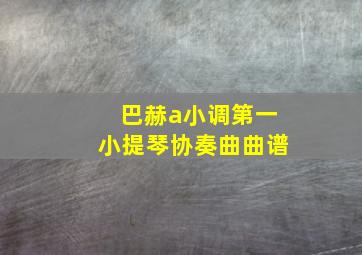 巴赫a小调第一小提琴协奏曲曲谱