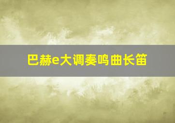 巴赫e大调奏鸣曲长笛