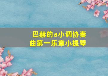 巴赫的a小调协奏曲第一乐章小提琴