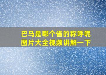 巴马是哪个省的称呼呢图片大全视频讲解一下