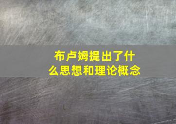 布卢姆提出了什么思想和理论概念