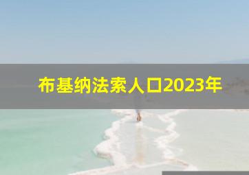 布基纳法索人口2023年