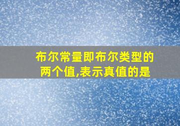 布尔常量即布尔类型的两个值,表示真值的是