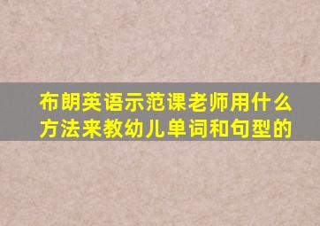 布朗英语示范课老师用什么方法来教幼儿单词和句型的