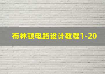 布林顿电路设计教程1-20