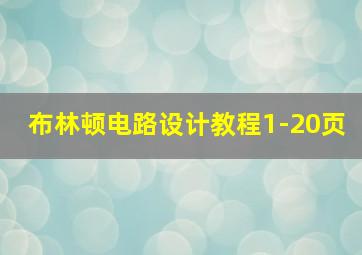 布林顿电路设计教程1-20页