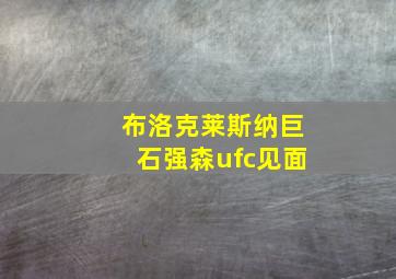 布洛克莱斯纳巨石强森ufc见面