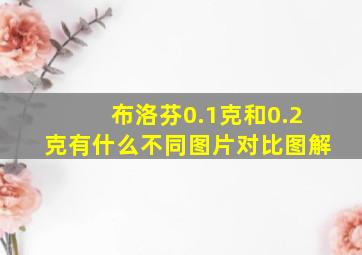 布洛芬0.1克和0.2克有什么不同图片对比图解