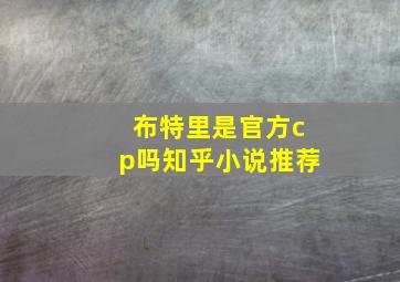 布特里是官方cp吗知乎小说推荐