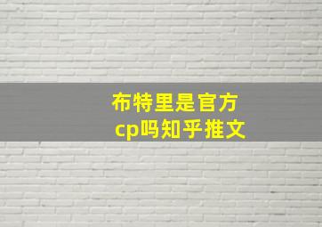 布特里是官方cp吗知乎推文