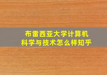 布雷西亚大学计算机科学与技术怎么样知乎