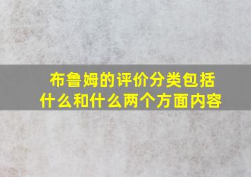 布鲁姆的评价分类包括什么和什么两个方面内容