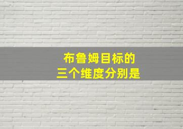 布鲁姆目标的三个维度分别是