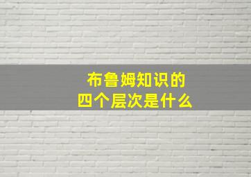 布鲁姆知识的四个层次是什么