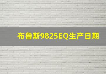 布鲁斯9825EQ生产日期