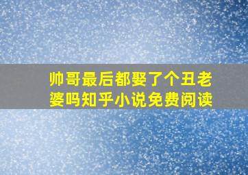 帅哥最后都娶了个丑老婆吗知乎小说免费阅读