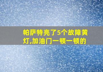 帕萨特亮了5个故障黄灯,加油门一顿一顿的