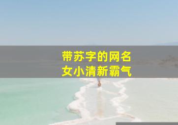 带苏字的网名女小清新霸气