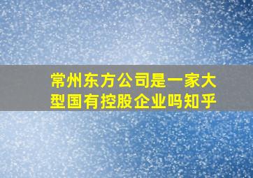 常州东方公司是一家大型国有控股企业吗知乎