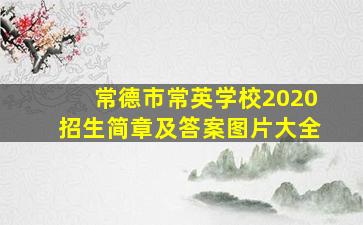 常德市常英学校2020招生简章及答案图片大全