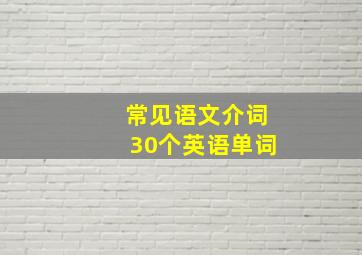 常见语文介词30个英语单词