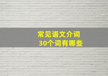 常见语文介词30个词有哪些