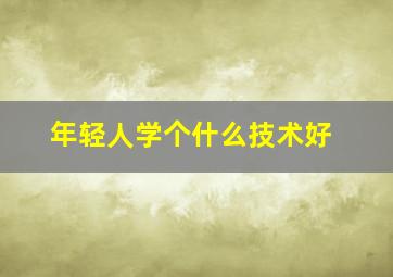 年轻人学个什么技术好