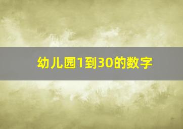 幼儿园1到30的数字