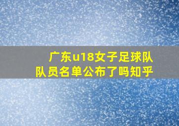 广东u18女子足球队队员名单公布了吗知乎