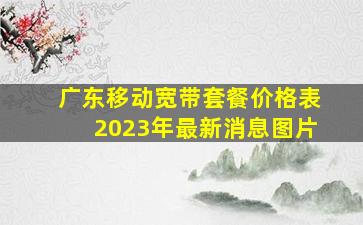 广东移动宽带套餐价格表2023年最新消息图片