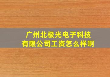 广州北极光电子科技有限公司工资怎么样啊