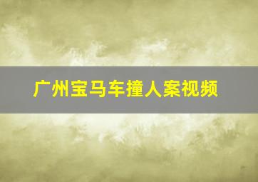 广州宝马车撞人案视频