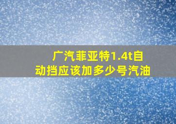 广汽菲亚特1.4t自动挡应该加多少号汽油