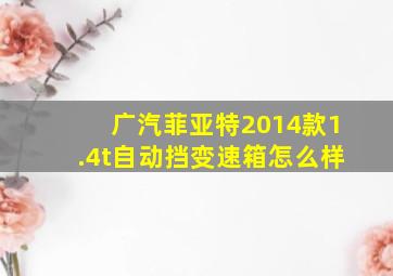 广汽菲亚特2014款1.4t自动挡变速箱怎么样