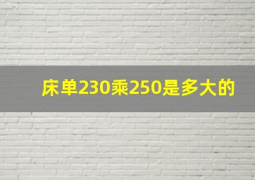 床单230乘250是多大的