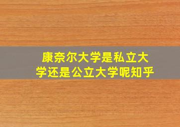 康奈尔大学是私立大学还是公立大学呢知乎