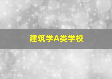 建筑学A类学校